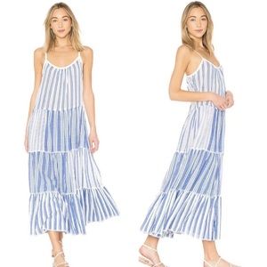 Lemlem Alfie Blue Striped Maxi Dress